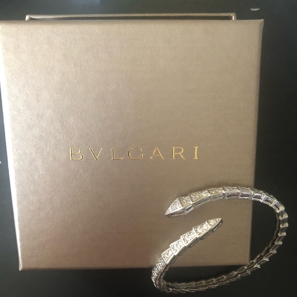 Trending Silvery Snake Viper Serpentini Cuff Bracelet